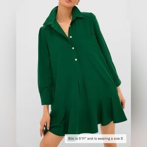 Tuckernuck Hunter Green Crepe Callahan Dress